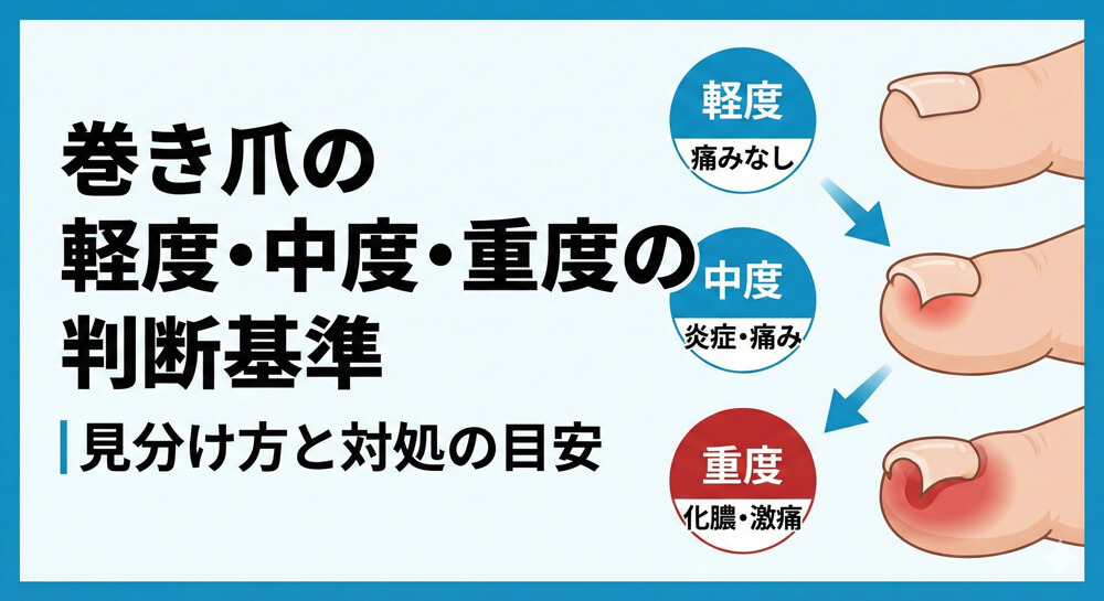 巻き爪の軽度・中道・重度の判断基準｜見分け方と対処の目安